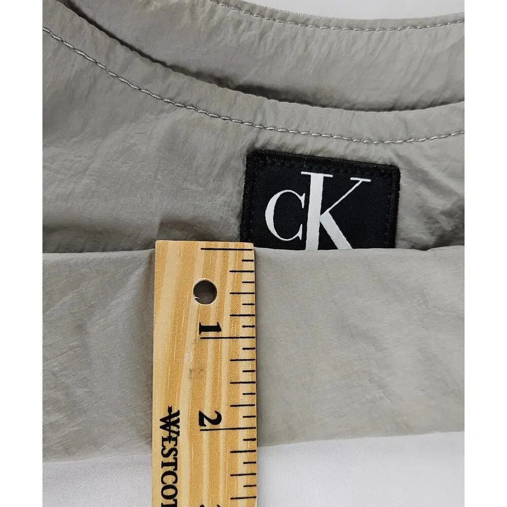 CALVIN KLEIN WOMEN'S GRAY CITY NYLON SHOULDER CROSSBODY BAG LIGHT 10